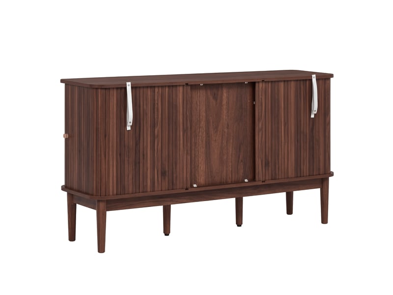  Buffet bas à portes coulissantes avec façades en cannage, meuble de rangement, naturel, 141 x 40 x 77 cm, mdf Fay Lum - Conforama D