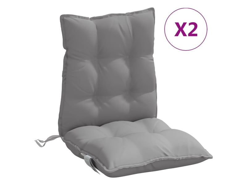  Lot de 2 coussins d'extérieur, coussins de chaise gris 100 x 50 x 7 cm cf56393  - Conforama A