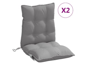Lot de 2 coussins d'extérieur, coussins de chaise gris 100 x 50 x 7 cm cf56393