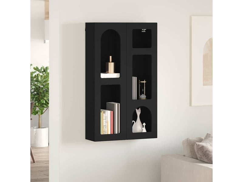  Armoire suspendue, meuble de rangement elst noir 59x20x100 cm bois d'ingénierie  - Conforama D