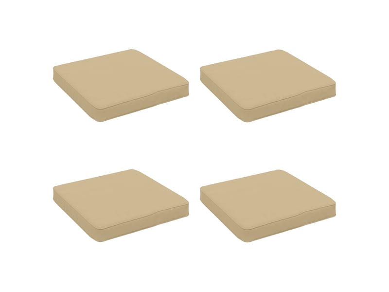  Lot de 4 coussins de siège, coussins d'assise vught 100 % polyester beige cf60699  - Conforama A