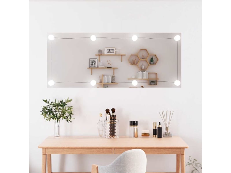 Miroir mural avec lumières led 40x100 cm verre rectangulaire cf62819 - Conforama B