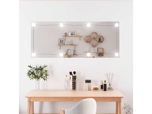 Miroir mural avec lumières led 40x100 cm verre rectangulaire cf62819