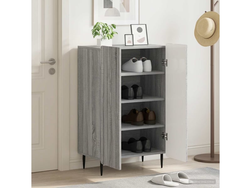  Meuble à chaussures, cabinet à chaussures zwolle 59,5x39,5x91,5 cm sonoma gris  - Conforama B