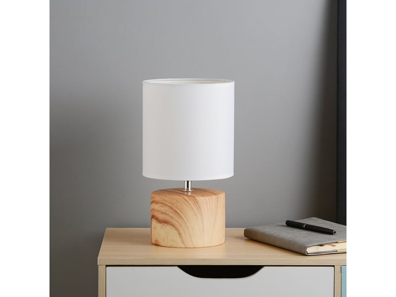  Lampe de table ø16cm crème – base en céramique, abat-jour en tissu pride  - Conforama C