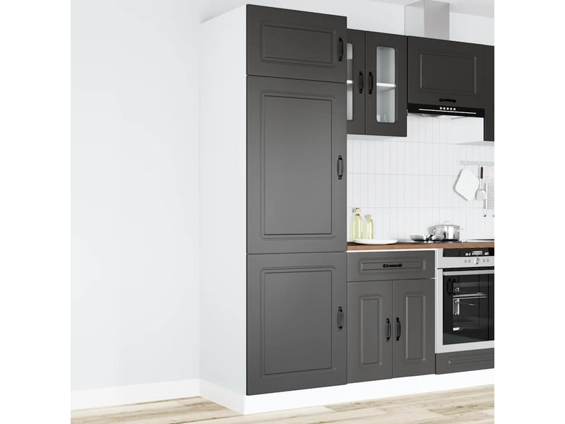 Meuble de rangement, armoire de cuisine kalmar noir bois d'ingénierie shl2110 - Conforama B