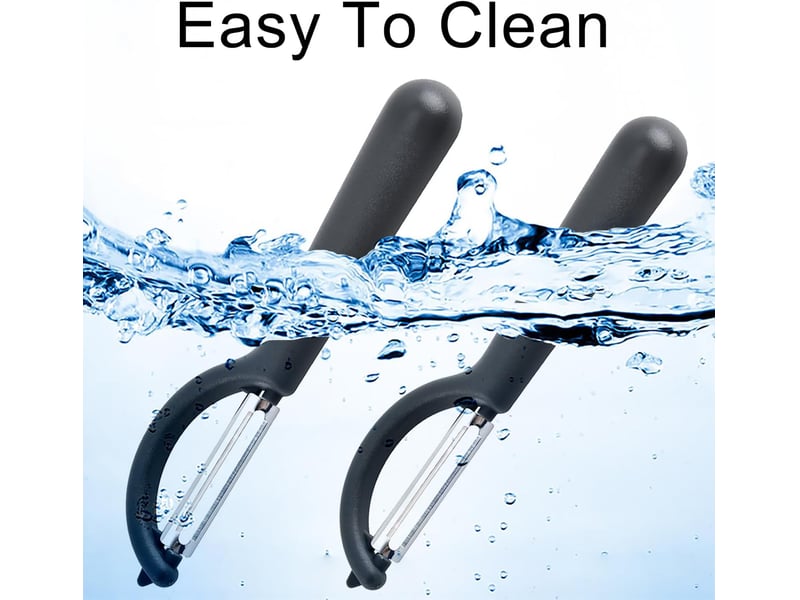 Éplucheur universel (2 pcs), éplucheur pivotant en acier inoxydable, couteau cuisine avec lame tranchante pour légumes fruits, noir - Conforama C