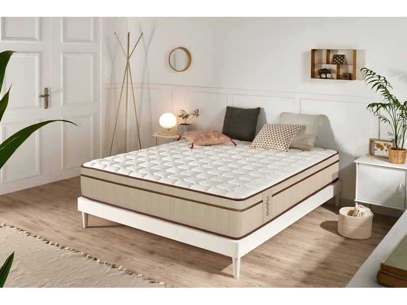  Matelas ressorts ensachés hybrid brun 25 cm - 80x200 cm - fermeté élevée- moonia  - Conforama B