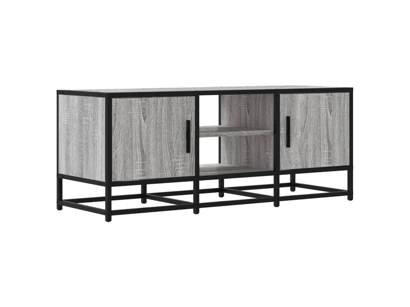  Meuble tv - banc tv - meuble de rangement sonoma gris 100x35x41 cm bois d'ingénierie et métal  - Conforama A