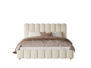 Lit coffre 180x200 cm <strong>COVREO </strong> <strong></strong> coloris beige