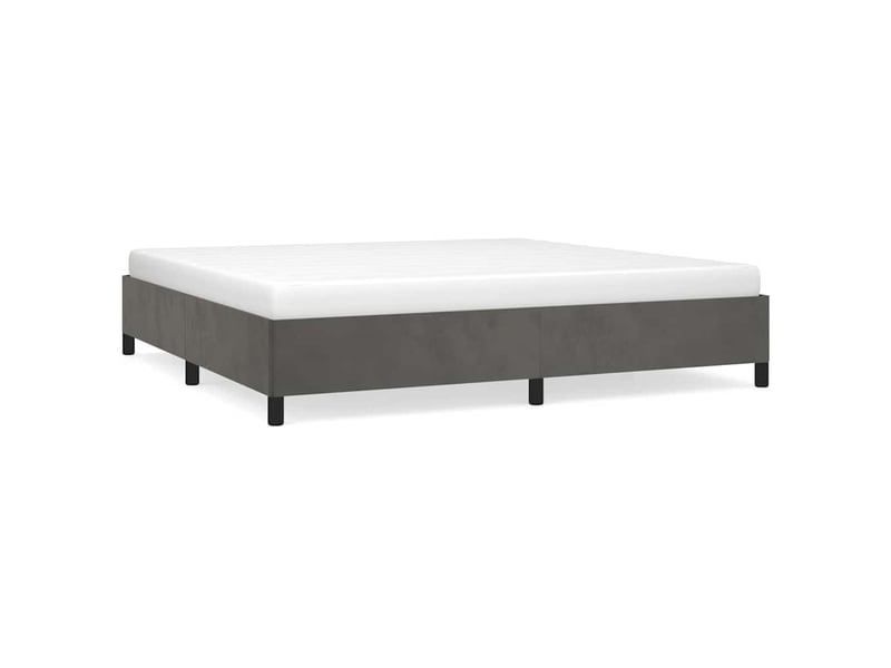  Lit double- lit adulte -  cadre de lit sans matelas gris foncé 200x200 cm velours  - Conforama A