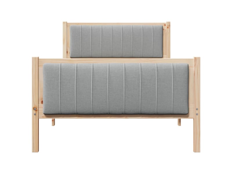  Lit simple- lit adulte -  cadre de lit avec tête de lit marron et gris clair 100 x 200 cm  - Conforama D