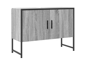 Armoire lavabo salle de bain, meuble de rangement sonoma gris bois d'ingénierie