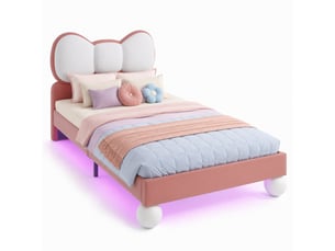 Lit simple 90x200 cm STILVORA   coloris rose