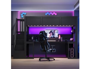 Lit mezzanine 90x200 cm <strong>HAUSS SPOLE</strong>  <strong></strong> coloris noir