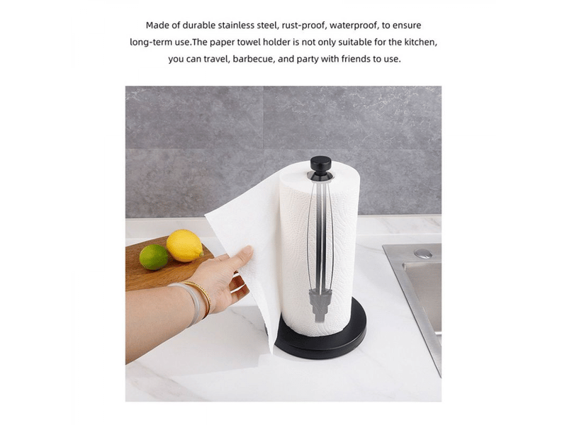  Distributeur d'essuie-tout de comptoir, déchirable d'une seule main, avec mécanisme à cliquet, pour cuisine et salle de bain, noir  - Conforama D