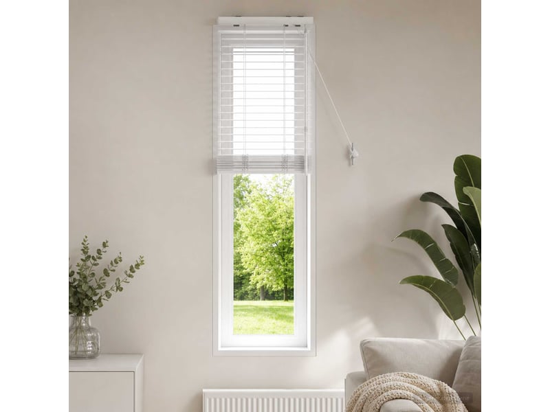 Store vénitien, store de fenêtre blanc 45 x 160 cm 35 mm bois de paulownia massif cf47805  - Conforama B