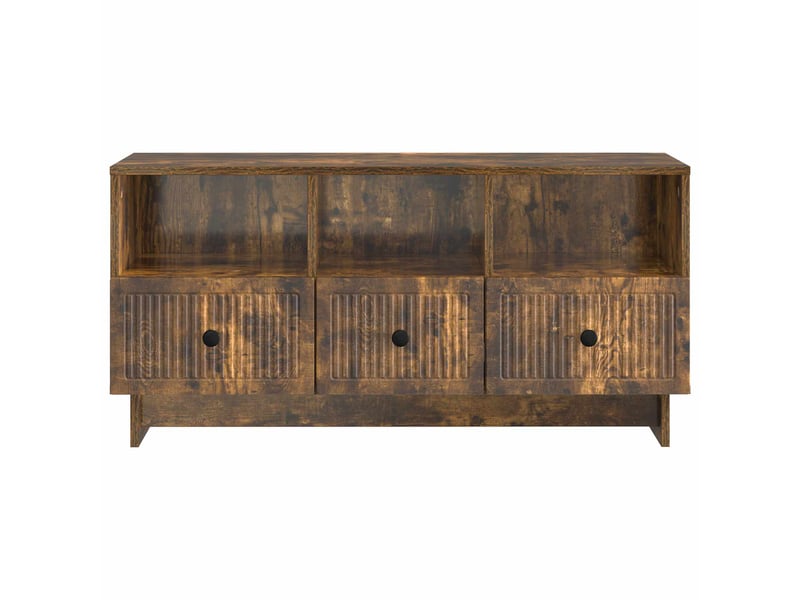  Meuble tv - banc tv - meuble de rangement chêne fumé 102 x 34,5 x 50 cm bois d'ingénierie  - Conforama E