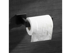 Porte papier toilette noir, acier inox porte rouleau support papier toilette pour salle de bain et cuisine (carré)