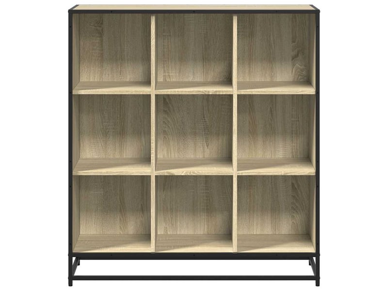  Bibliothèque, meuble de rangement salon chêne sonoma 97,5x33x107,5cm bois ingénierie métal  - Conforama D