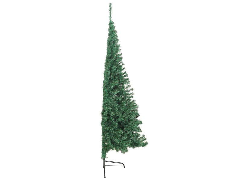  Sapin de noël artificiel, arbre de noël moitié avec support vert 240 cm pvc  - Conforama E