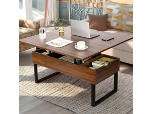 Table basse rectangulaire coloris marron <strong>VOXON</strong> <strong></strong> - 50 cmx100 cm