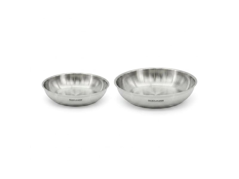 Lot de 2 poêles de cuisson inox en 20 cm et 28 cm fackelmann inogrip 9105250B88 - Conforama A