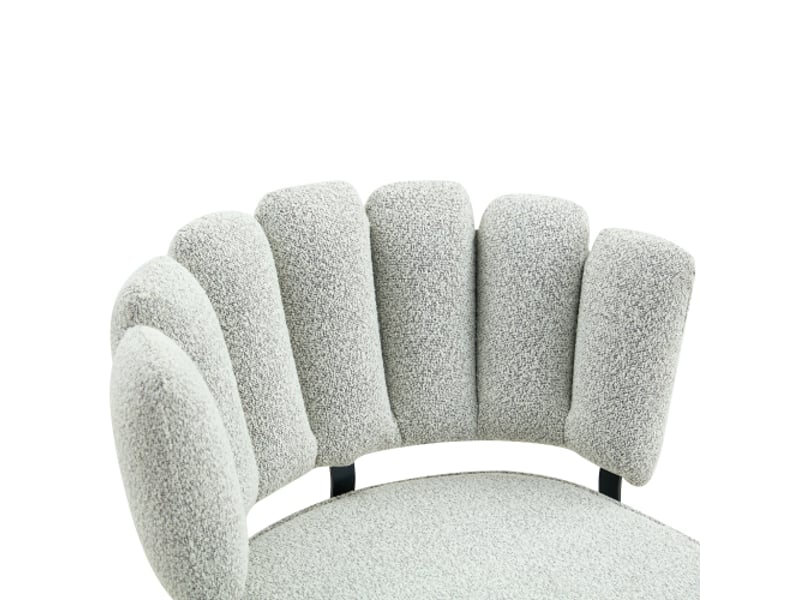  Ensemble de 2 chaises de salle à manger européennes – dossier floral, velours gris clair, pieds noirs, 80 cm  - Conforama D