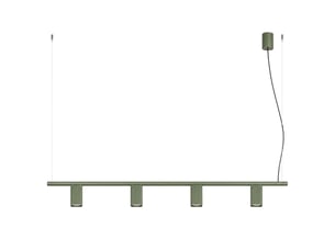 Lustre rayo 4 vert olive aluminium moderne 208x122x6cm