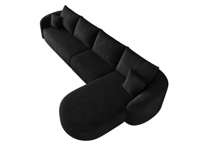  Canapé d'angle modulable 5 places sans montage 336 x 168 x 85 cm tissu chenille noire  - Conforama A