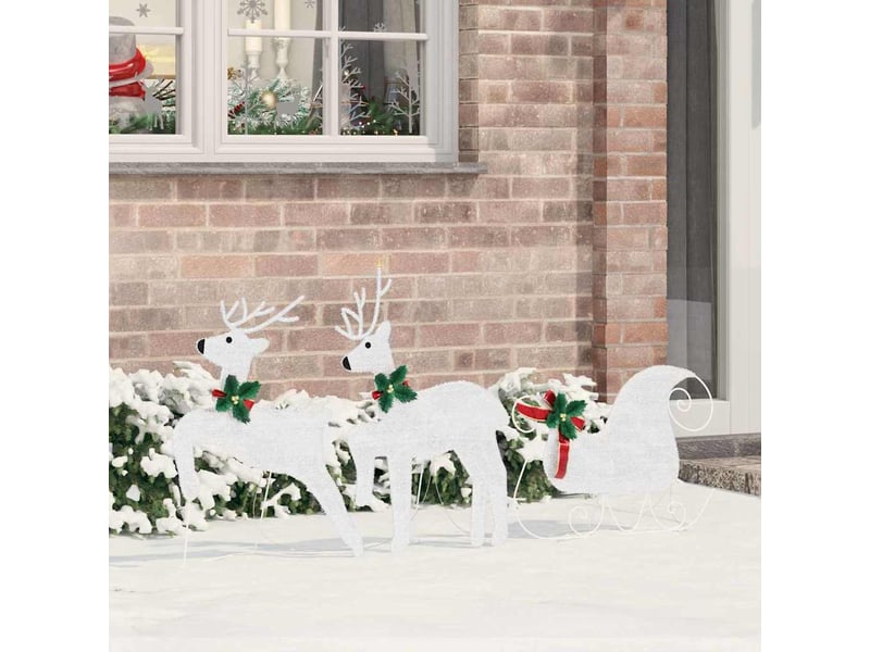  Lot de 3 rennes led, éclairage de noël, décoration de noël blanc froid 43 x 18 x 66 cm tissu cf62083  - Conforama B