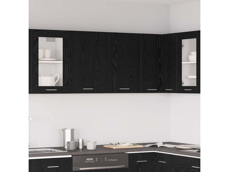  Meuble de rangement, armoire suspendue lyon chêne noir 80x31x60cm shl1589  - Conforama B