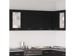 Meuble de rangement, armoire suspendue lyon chêne noir 80x31x60cm shl1589