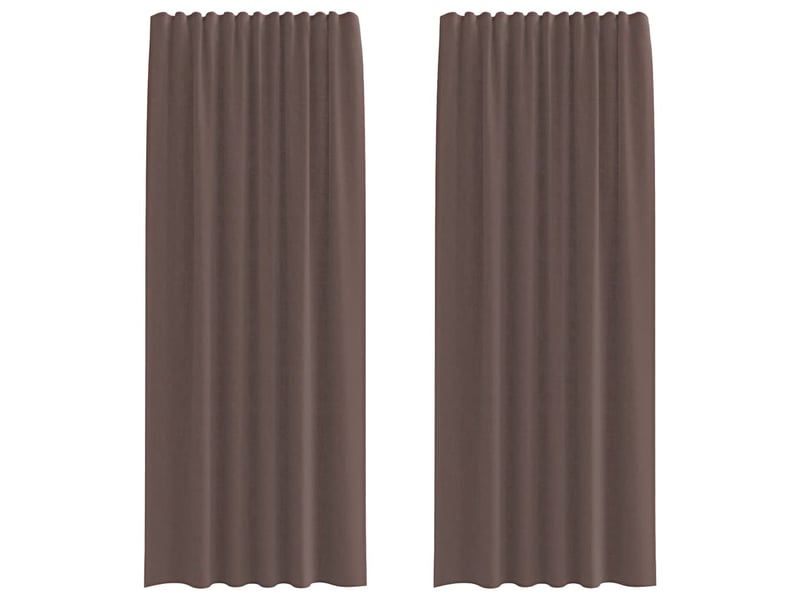  Lot de 2 rideaux en voile, voilages avec passants marron cf44449  - Conforama A