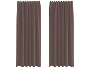 Lot de 2 rideaux en voile, voilages avec passants marron cf44449