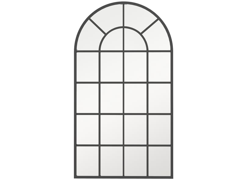  Miroir mural 110x62 cm arqué en métal noir  - Conforama A