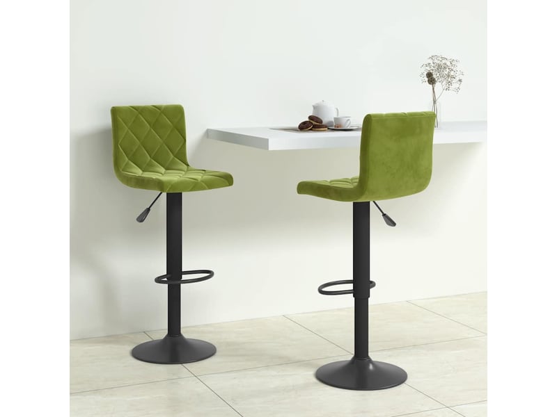  Lot de 2 tabouret de bar, chaise de bar vert clair velours shl33364  - Conforama B