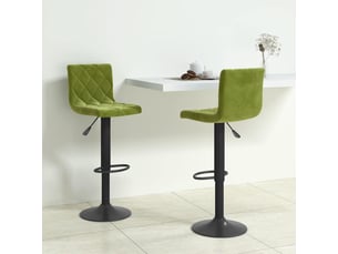Lot de 2 tabouret de bar, chaise de bar vert clair velours shl33364
