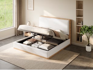 Lit coffre 180x200 cm LEYTN   coloris blanc