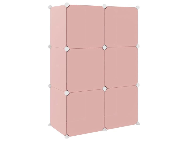 Armoire de rangement pour enfants avec 6 cubes rose pp  - Conforama E