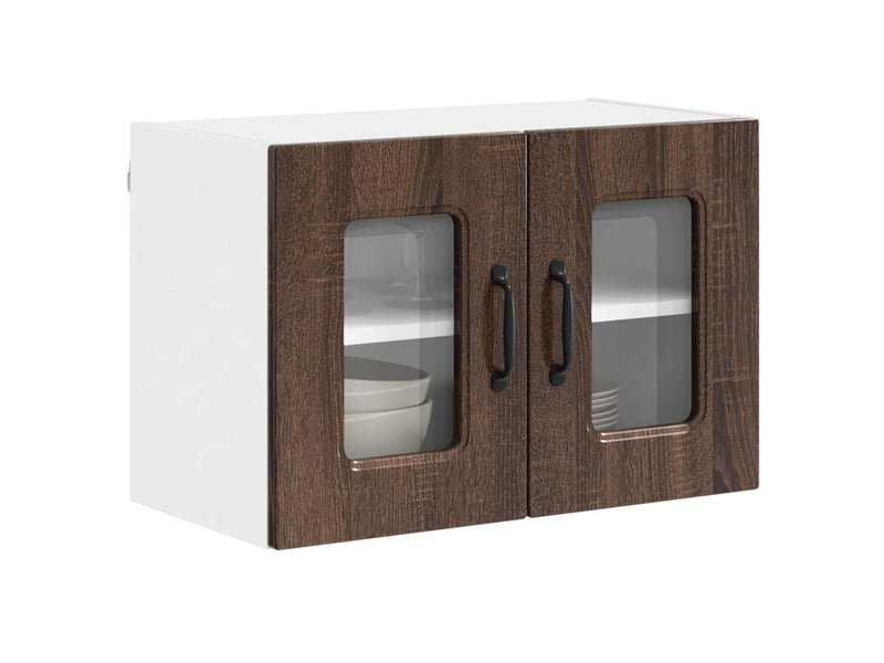  Meuble mural de cuisine | armoire de cuisine 2 pcs chêne brun shl5956  - Conforama C