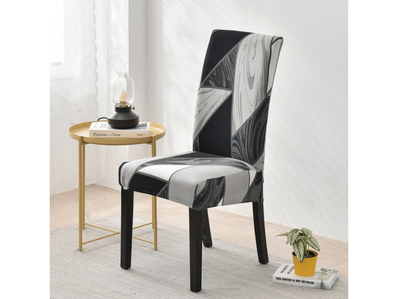  Housses de chaise élastiques motif géométrique noir et blanc, lot de 2, universelles et lavables, faciles à nettoyer, adaptées à la décoration de r XLH-ZLS-009207ZLS - Conforama A