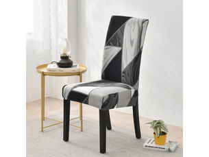 Housses de chaise élastiques motif géométrique noir et blanc, lot de 2, universelles et lavables, faciles à nettoyer, adaptées à la décoration de r