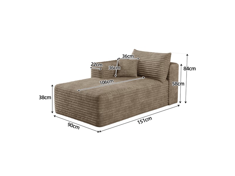  Petit canapé convertible angle gauche camel, canapé lit 2 places compact en tissu marron clair  - Conforama W