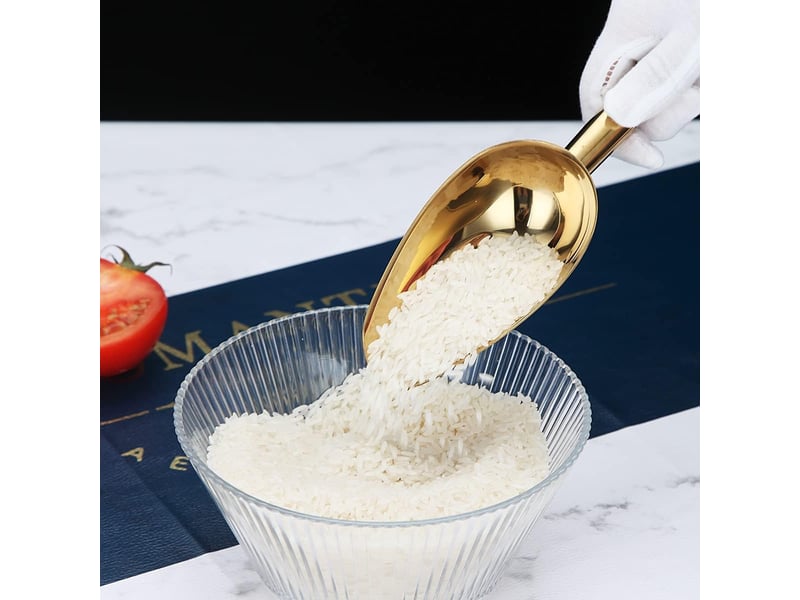 Cuillère à glace en or 6 oz, cuillère à glace en métal plaqué or titane pour machine à glaçons, polyvalente pour la cuillère de nourriture de barre de  - Conforama E