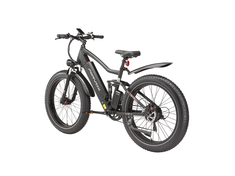 Vélo électrique farvox mx1, fatbike 26, 624 wh, double suspension, noir et rouge - Conforama E