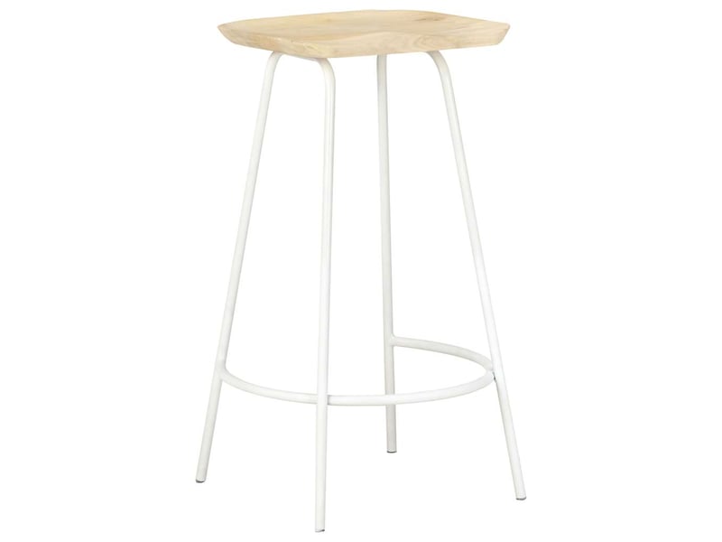  Lot de 2 tabouret de bar, chaise de bar bois de manguier massif  - Conforama A