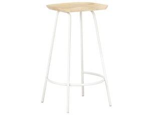 Lot de 2 tabouret de bar, chaise de bar bois de manguier massif
