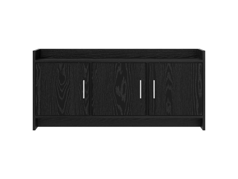  Meuble tv - banc tv - meuble de rangement 102 x 33 x 47 cm chêne noir bois d'ingénierie  - Conforama E