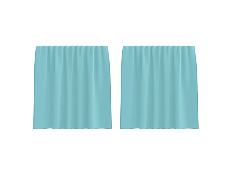  Lot de 2 rideaux en voile, voilages avec passe-tringles turquoise cf44496  - Conforama A